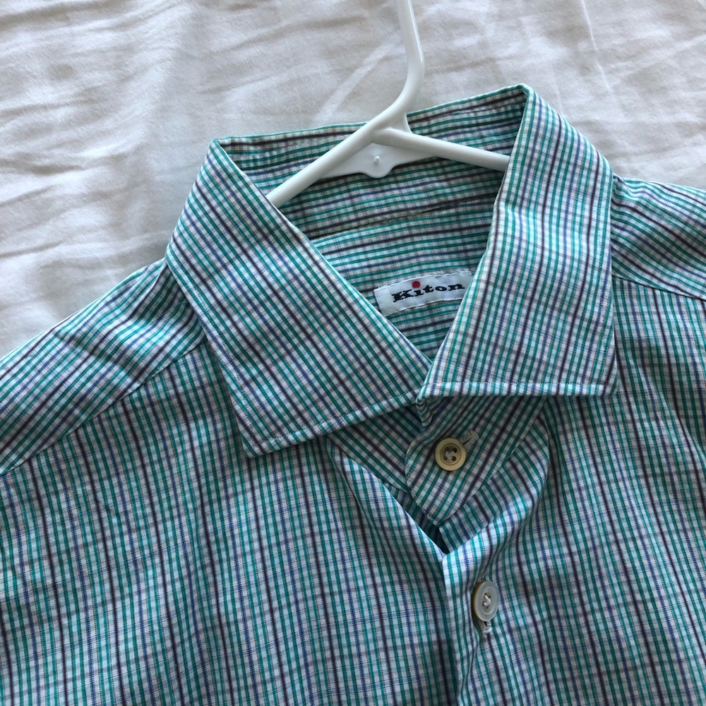 Kiton Men’s Green Dress Shirt